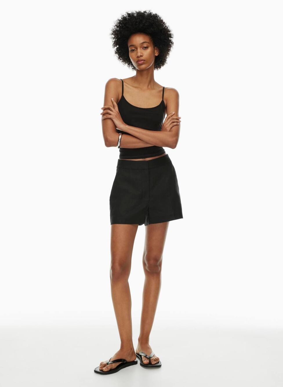 High waisted pleated linen black shorts pockets by Wilfred with linen size 10